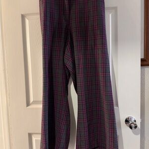 Lane Bryant Black and Purple Plaid Pants